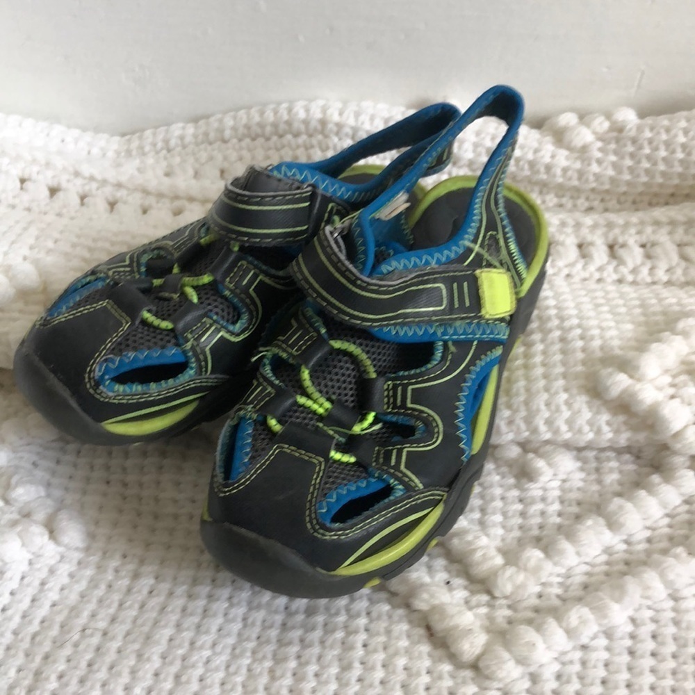 Wonder Nation Kids Boys Velcro Strappy Outdoor Hiking Sandals Size 12